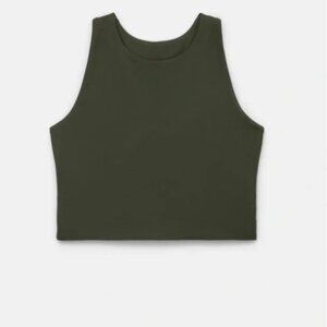 girlfriend collective Dylan Tank Bra Olive Green Large